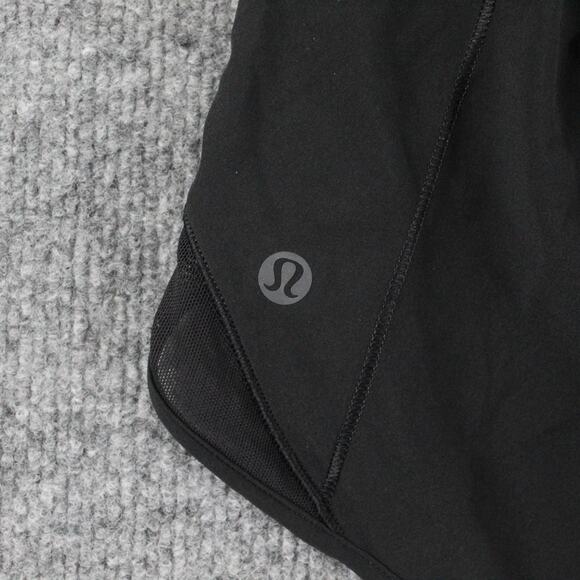 Lululemon Shorts Women 6 Hotty Hot High Rise Long 4 Black Lined Running Athletic - Picture 8 of 15